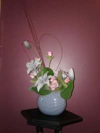 Vase with fabric flowers