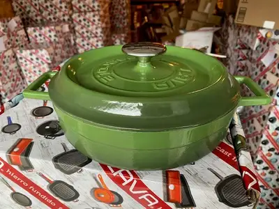 Green cast iron braiser pots, View more