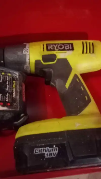 Ryobi 18 v drill with charger battery not good., View more