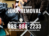 JUNK REMOVAL SERVICES - TEXT PHOTOS - 289-988-2233
