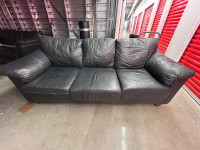 Black leather couch - FREE!!!