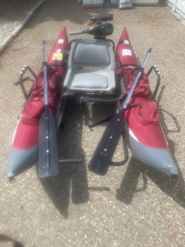 Wilderness 8 foot Inflatable Pontoon Boat. Canoes, Kayaks & Paddles