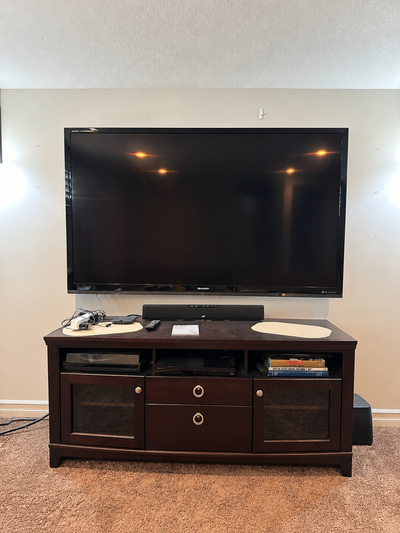 63” WIDE Wood TV Stand - LIKE NEW, View more