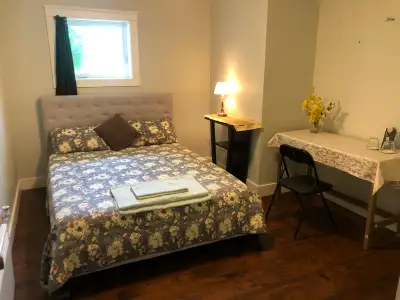 AVAILABLE FROM MAY 1ST . A spacious, fully-furnished bedroom in a shared floor with two large bedroo...