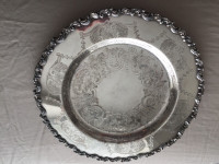 Pretty Plate  Vintage Old English Silverplate  11 inch round