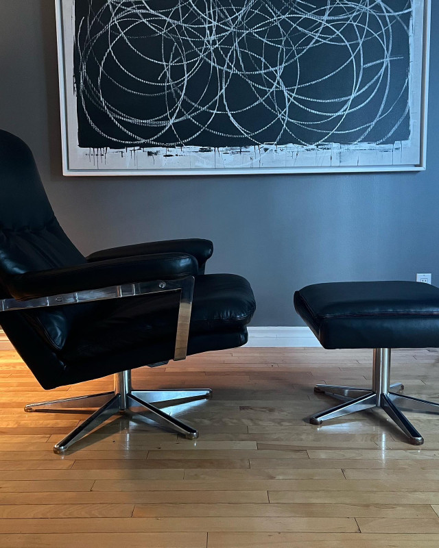 Mid century modern Danish “Palma” Lounge Chair and Ottoman Chairs