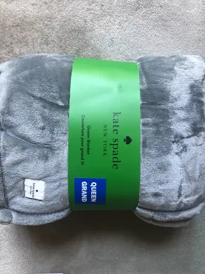 BRAND NEW - KATE SPADE QUEEN BLANKET - GREY, View more