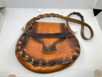 Sacoche sac à main vintage en cuir boho hippie 1970