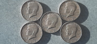 5 JFK 1964 HALF DOLLARS