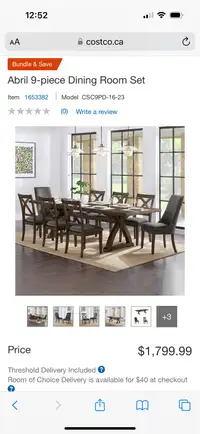 Brand New Abril 9-piece Dining Room Set
