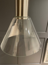 LED Pendants x 2 - Stainless Steel and Glass 