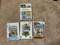 Four Wii Games (Sims 3, Pikmin, Super Paper Mario Wii Play)