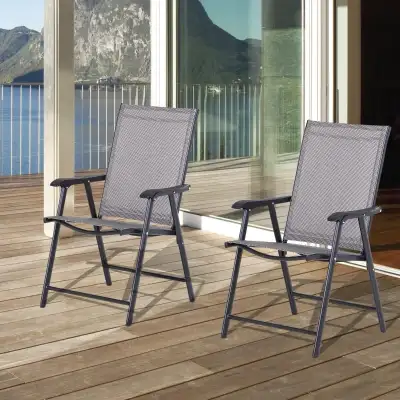 2-Piece Folding Dining Chair Set for Relaxing on Patio, Balcony,, View more