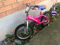 Girls bike with training wheels