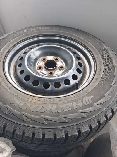 Title: Winter Tires with Steel Rims – Hankook iPike RW11 – $600 Price: $600 Description: Set of wint...