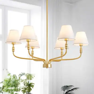 ✨ SAINT MOSSI GOLD FARMHOUSE CHANDELIER – 6 LIGHT ✨, View more