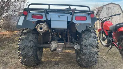 Frames broken, wheels turn to the right a bit because of it, just needs new welding, engine runs per...