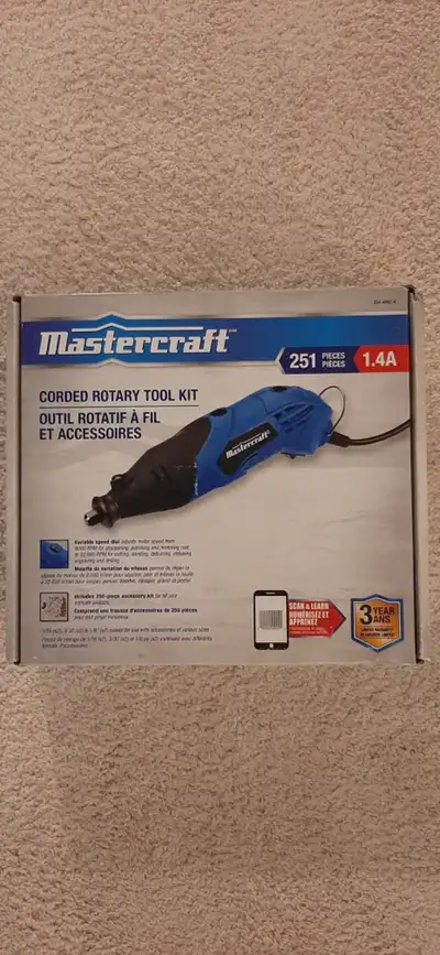 Mastercraft 1.4A Variable Speed Rotary Tool Kit with Attachments, View more