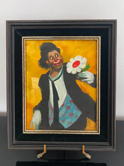 Vintage, rare, signed oil painting on canvas. Frame size 11” X 13”