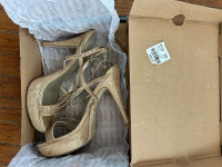 Gold high heels Size 10