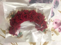 Floral Bridal Hair Piece -Red/White/Green