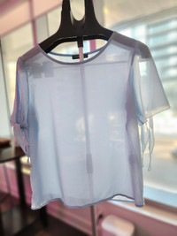 Soft Silk Baby Blue Blouse