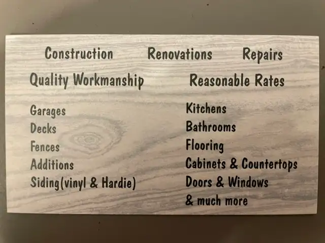 Renovations, Repairs and Construction  - For Hire
