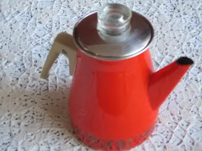 Mid Century Retro Coffee Pot with Inserts--Vibrant Colors, View more