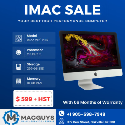 iMac 21.5"  2.3GHz i5 Processor, 16GB memory & 256GB SSD Storage