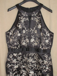 Elegant Silky Black Dress Women Size 14
