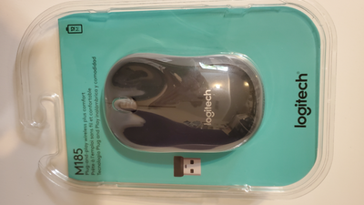 This Logitech mouse comes with a dongle and battery. It has a 10 meter range. It has been gently use...