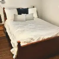 Double Bed Frame, with Drawers underneath, mattress and comforte