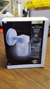 New Hampton Bay Outdoor Wall Lantern White Jelly Jar Light