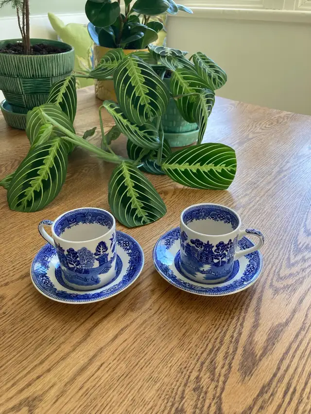 Vintage Willow Pattern Espresso Cups65585441403393120
