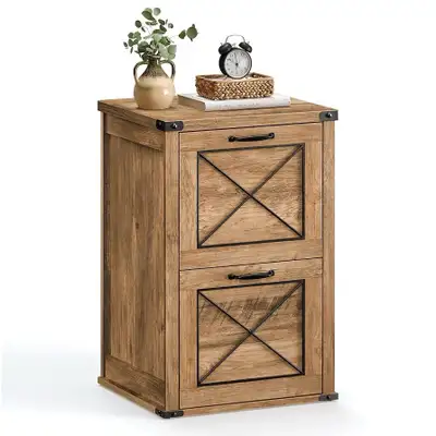 Filing Cabinet with 2 File Drawers, Honey Brown , View more