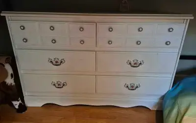 Free kids dresser and side table. Solid units, just old and could use some TLC.