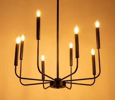 DoreSHOP Black Chandeliers, 8-Light Candle Pendant Light E12, View more