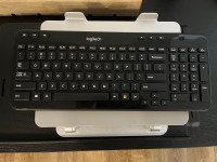 Logitech Keyboard + 2 Laptop Desk Stand