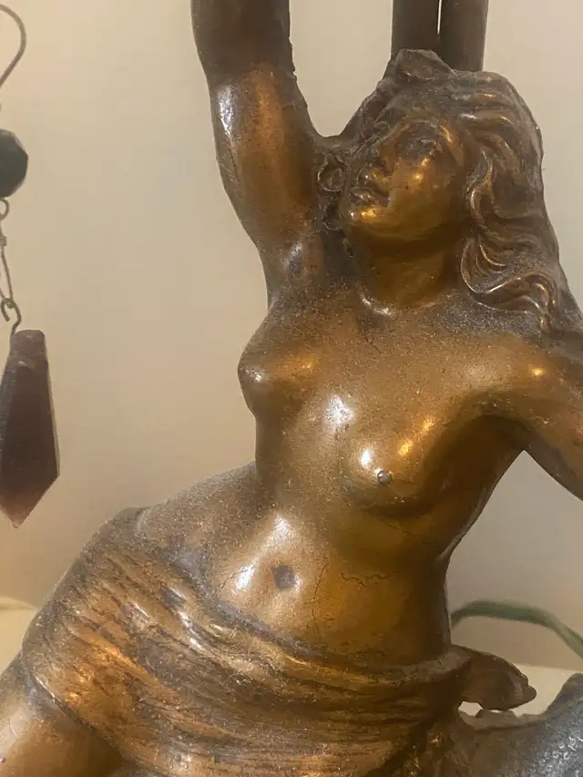 Antique cast bronze lamp 1910s works perfect in Indoor Lighting & Fans in City of Toronto - Image 7