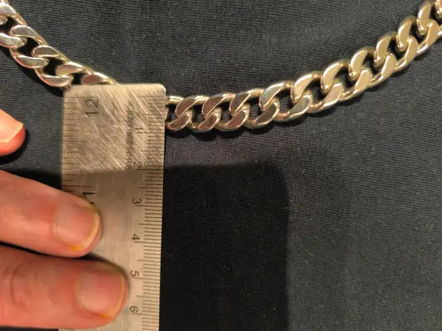 Silver plated Cuban link chain necklace 10mm 20" in Jewellery & Watches in Markham / York Region - Image 5