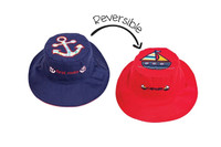Reversible Kids & Toddler Sun Hat - Anchor & Sailboat Stk# 9353