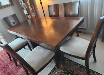 Elegant 6‐Chair Solid Wood Dining Set, View more