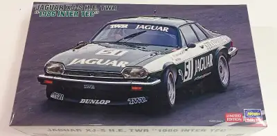Hasegawa 1/24 Jaguar XJ-S H.E. TWR 1986 Inter Tec race car model. Features of this model included de...