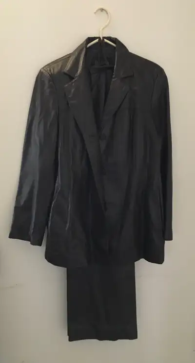 DANIER LEATHER JACKET AND PANT SET CHOCOLATE BROWN, View more