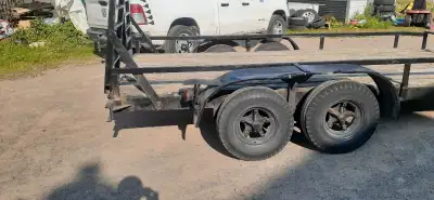 7x14 ft trailer with 2 3500lb axles All lights work New jack Selling as is-No brakes No mvi $1800 ob...