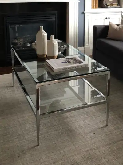 Chrome and Glass Coffee table, View more