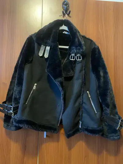 Black Faux Suede Jacket , View more