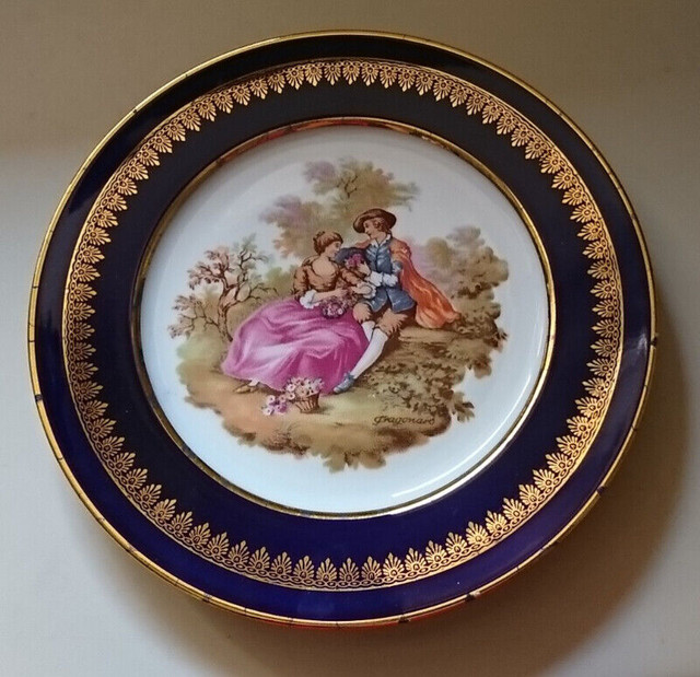 Vintage Limoges Couleuvre Veritable Cobalt France Plate in Arts & Collectibles in Oshawa / Durham Region