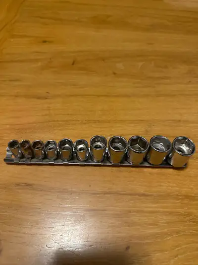 This is a used Mastercraft socket set that includes both metric and imperial sizes, perfect for any...