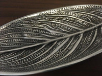 Vintage Classic Retro PEWTER Leaf SERVING TRAY Made In India